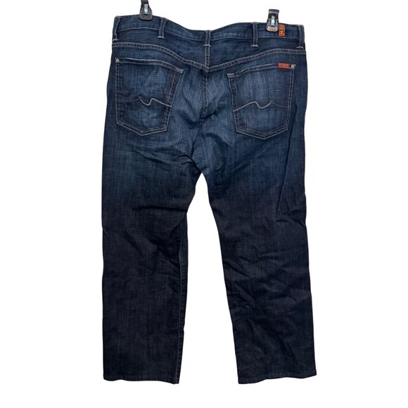 7 For All Mankind Austyn Men’s Jeans 38x28 Relaxed Fit Dark Wash Denim Made USA - Picture 2 of 8